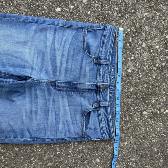 American Eagle Women's Size 12 Short Blue Super Stretch Hi-Rise Jegging - Picture 6 of 8